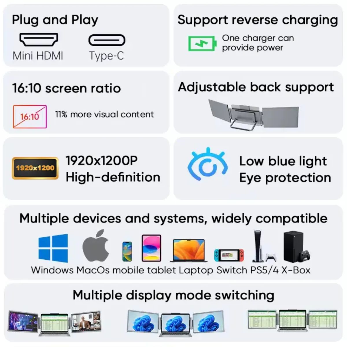 ProViewâ„¢ 14-Inch Triple Portable Laptop Screen Extender
