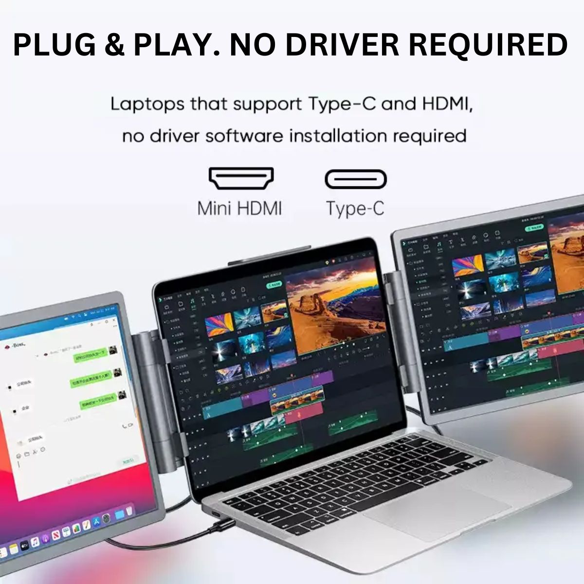 ProViewâ„¢ 14-Inch Triple Portable Laptop Screen Extender