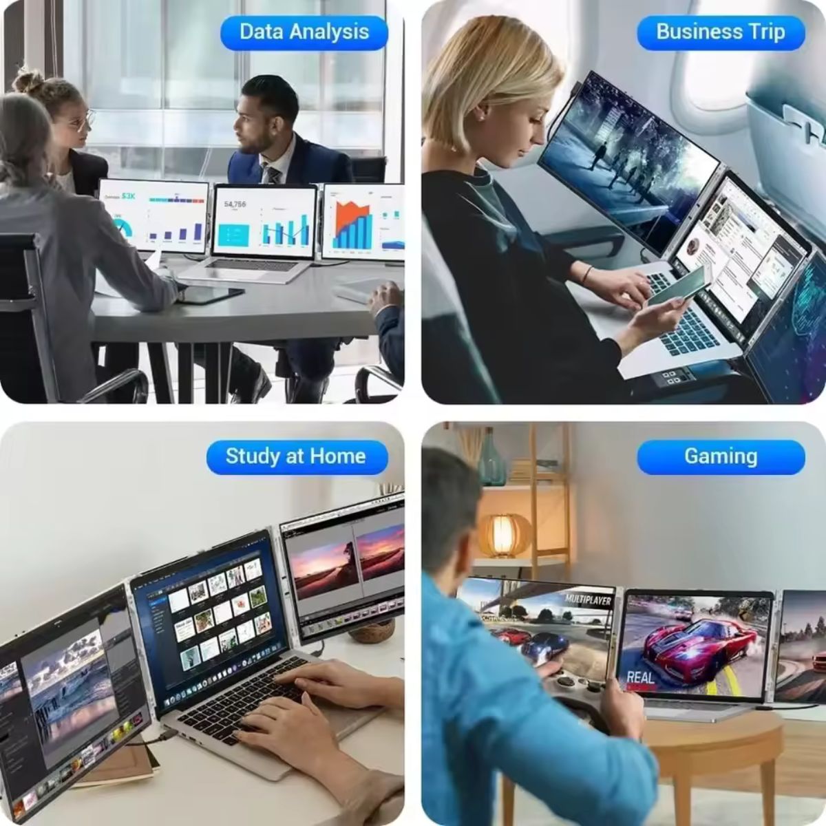 ProViewâ„¢ 14-Inch Triple Portable Laptop Screen Extender