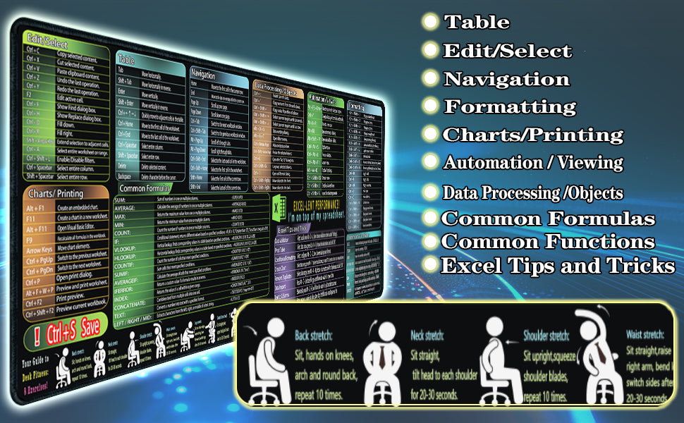 Excel Shortcut Mousepad